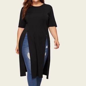 Longline split hem tee
